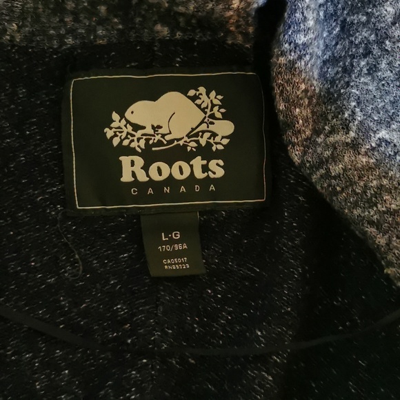 Roots asymmetrical. blue/grey open cardigan with pockets and thumb holes - Picture 3 of 5